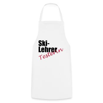 Ski Lehrer Testerin - Kochschürze - Weiß - Vorne - AI Model Male 185 dark (185cm)