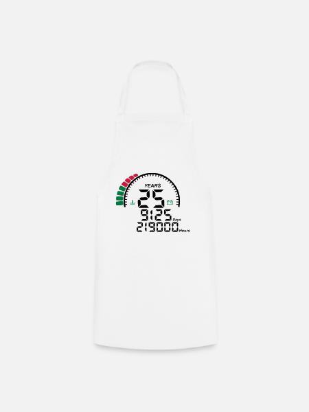 years 25 years anniversary meter - Cooking Apron - white
