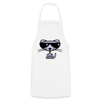 Cool Cat (Farbe) - Kochschürze - Weiß - Vorne - AI Model Male 185 dark (185cm)
