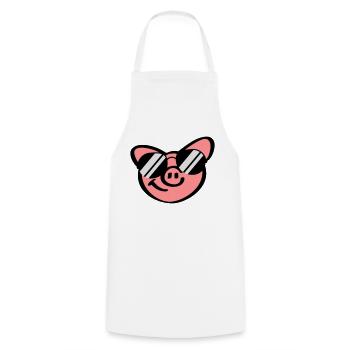 Cool Pig Face - Tablier de cuisine - blanc - Devant - AI Model Male 185 dark (185cm)