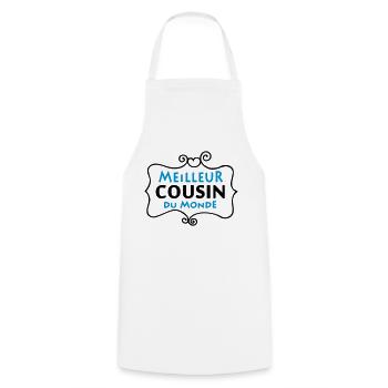 Meilleur COUSIN du monde (2c) - Tablier de cuisine - blanc - Devant - AI Model Male 185 dark (185cm)