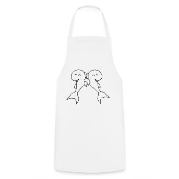 Happy Fish Friends - Tablier de cuisine - blanc - Devant - AI Model Male 185 dark (185cm)
