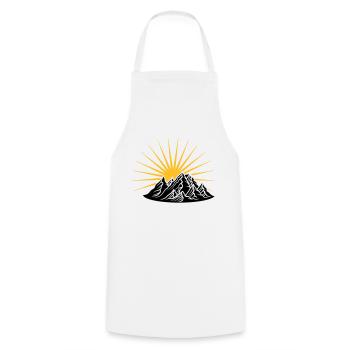 hohe berge gebirge sonne bergsteiger urlaub ferien - Kochschürze - Weiß - Vorne - AI Model Male 185 dark (185cm)