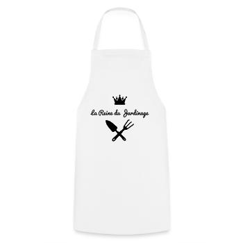 La reine du jardinage - Tablier de cuisine - blanc - Devant - AI Model Male 185 dark (185cm)