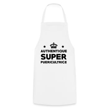 Puériculture / Puéricultrice / Bébé / Maternelle - Tablier de cuisine - blanc - Devant - AI Model Male 185 dark (185cm)