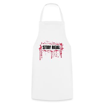 bordures de cadre rester réel sang rouge graffiti sprit - Tablier de cuisine - blanc - Devant - AI Model Male 185 dark (185cm)