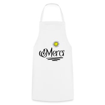 Merci - Cooking Apron - white - Front - AI Model Male 185 dark (185cm)