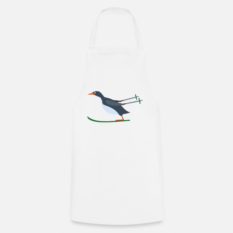 Pingouin Ski - Tablier de cuisine - blanc