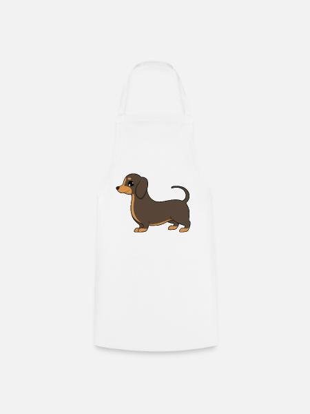 Dackel - Kochschürze - Weiß