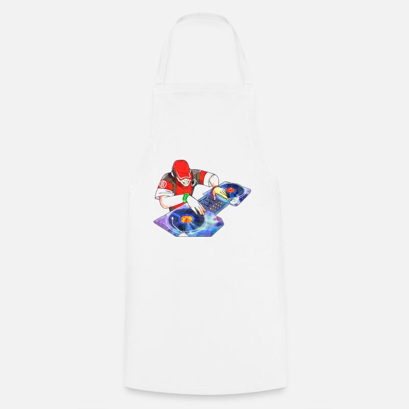 dessin animé DJ - Tablier de cuisine - blanc