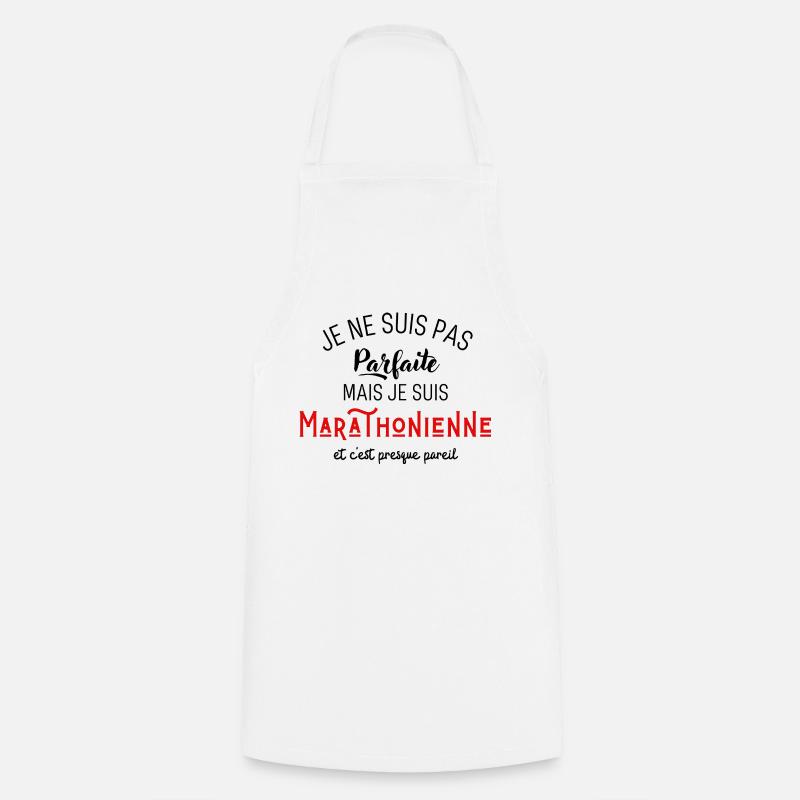 Pas parfaite mais marathonienne - Tablier de cuisine - blanc