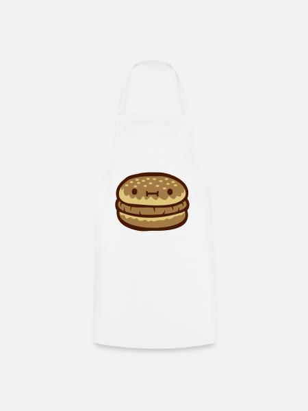 Niedliches Gesicht Cheeseburger - Kochschürze - Weiß