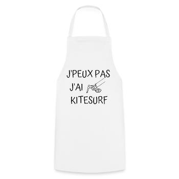 Je peux pas j'ai kitesurf - Tablier de cuisine - blanc - Devant - AI Model Male 185 dark (185cm)