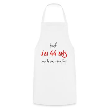 bref j'ai un 44 ans pour la deuxième fois - Tablier de cuisine - blanc - Devant - AI Model Male 185 dark (185cm)