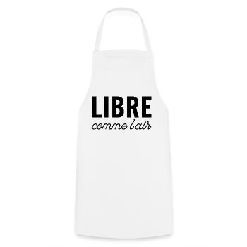 libre comme l'air / liberté - Tablier de cuisine - blanc - Devant - AI Model Male 185 dark (185cm)