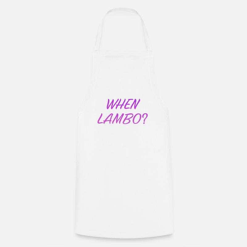 WHEN LAMBO FUSHIA - Cooking Apron - white
