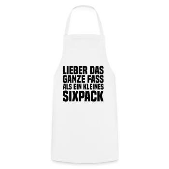 Lieber Das Ganze Fass Als Ein Kleines Sixpack - Kochschürze - Weiß - Vorne - AI Model Male 185 dark (185cm)