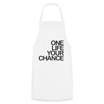One LIFE your CHANCE 01 noir - Tablier de cuisine - blanc - Devant - AI Model Male 185 dark (185cm)