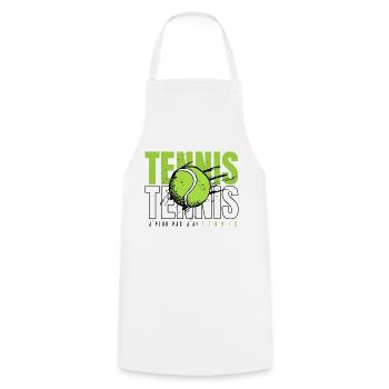 Tennis - J'Peux pas j'ai Tennis - Tablier de cuisine - blanc - Devant - AI Model Male 185 dark (185cm)