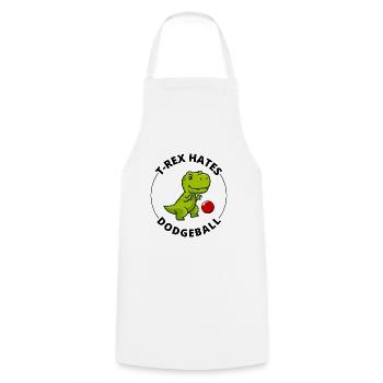 Dodgeball T-rex dinosaure t rex Dino tyrannosaurus - Tablier de cuisine - blanc - Devant - AI Model Male 185 dark (185cm)