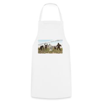 Gorillas with Thinker Sculpture - Cooking Apron - white - Front - AI Model Male 185 dark (185cm)