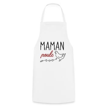 Maman poule 2 - Tablier de cuisine - blanc - Devant - AI Model Male 185 dark (185cm)