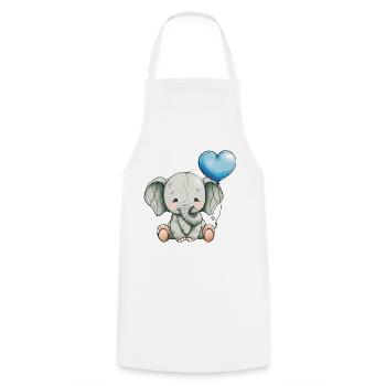 cute elephant - Cooking Apron - white - Front - AI Model Male 185 dark (185cm)