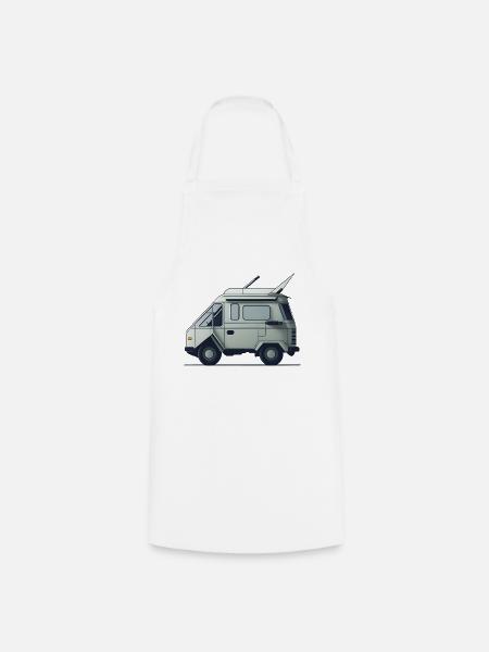 Einfacher Retro-Camper Van - Kochschürze - Weiß