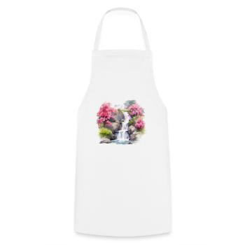 Beauté de l’eau et des fleurs - Tablier de cuisine - blanc - Devant - AI Model Male 185 dark (185cm)