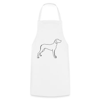 vizla lineart 1 - Kochschürze - Weiß - Vorne - AI Model Male 185 dark (185cm)
