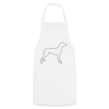 vizla konturen 1 - Kochschürze - Weiß - Vorne - AI Model Male 185 dark (185cm)