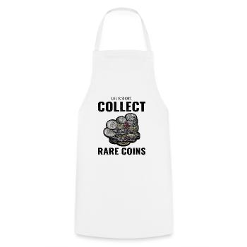 Coin Collecting Collector Numismatic Numismatist - Cooking Apron - white - Front - AI Model Male 185 dark (185cm)