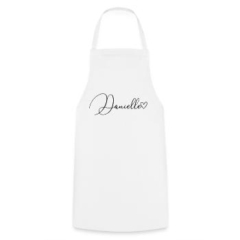 Danielle Surname First Name Girl - Cooking Apron - white - Front - AI Model Male 185 dark (185cm)