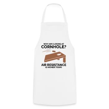 Pourquoi est-ce que je perds à Cornhole ? Résistance à l’air plus élevée - Tablier de cuisine - blanc - Devant - AI Model Male 185 dark (185cm)