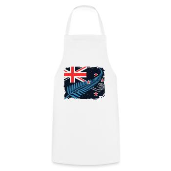New Zealand Aotearoa Kiwi 11 - Cooking Apron - white - Front - AI Model Male 185 dark (185cm)