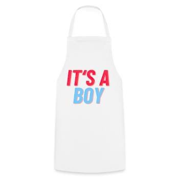 It's a Boy - It's a Boy - Birth Reveal - Cooking Apron - white - Front - AI Model Male 185 dark (185cm)