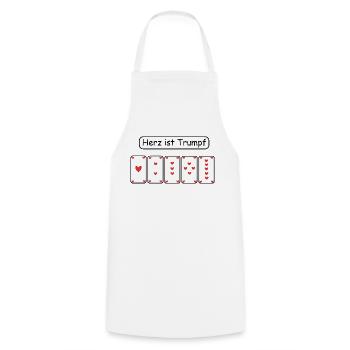 Heart is the  card - Cooking Apron - white - Front - AI Model Male 185 dark (185cm)