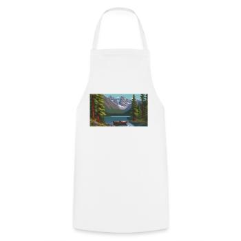Banff National Park, Canada - Pixel Art - Cooking Apron - white - Front - AI Model Male 185 dark (185cm)