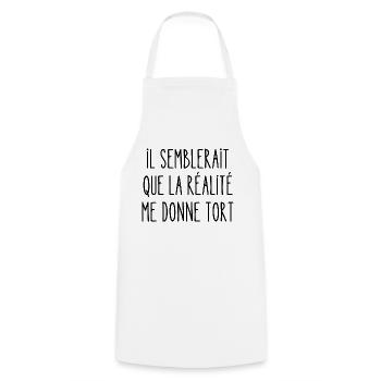 il semblerait que la réalité me donne tort - Tablier de cuisine - blanc - Devant - AI Model Male 185 dark (185cm)