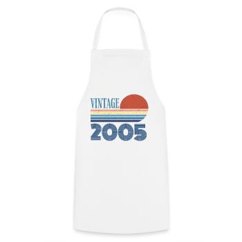 Vintage 2005 - Cooking Apron - white - Front - AI Model Male 185 dark (185cm)
