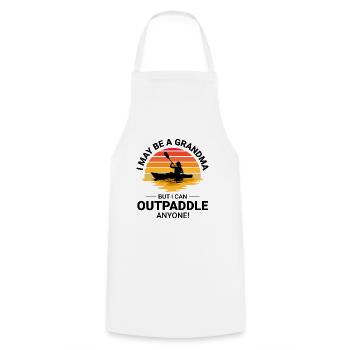 kayak Gradma Kayak Canoë Kayak Drôle - Tablier de cuisine - blanc - Devant - AI Model Male 185 dark (185cm)