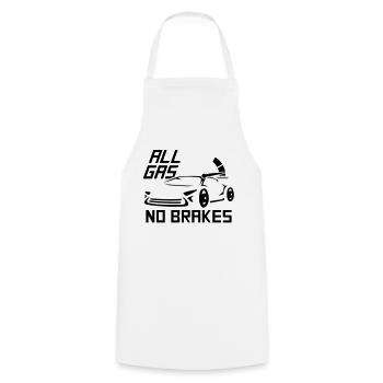 All Gas No Brakes Saying Love Racing Car Driving - Cooking Apron - white - Front - AI Model Male 185 dark (185cm)