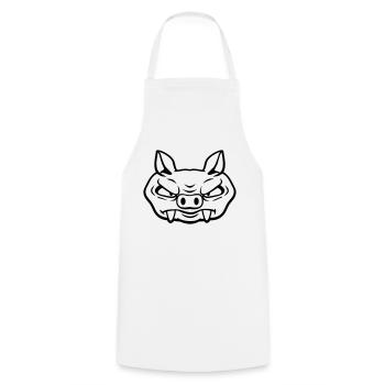 Méchant Sanglier Sanglier Dangereux Cochon Comique - Tablier de cuisine - blanc - Devant - AI Model Male 185 dark (185cm)