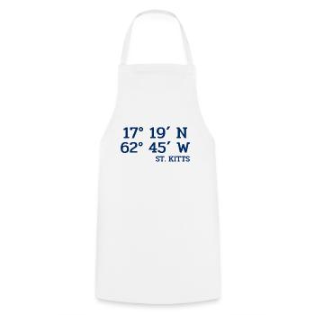 Saint Kitts Coordinates - Coordinates - Caribbean - Cooking Apron - white - Front - AI Model Male 185 dark (185cm)