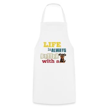 life is always better with a Rottweiler - Cooking Apron - white - Front - AI Model Male 185 dark (185cm)