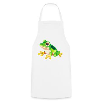 Frog - Cooking Apron - white - Front - AI Model Male 185 dark (185cm)