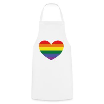RAINBOW HEART - Kochschürze - Weiß - Vorne - AI Model Male 185 dark (185cm)