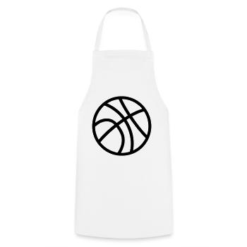 Ballon de basket - Tablier de cuisine - blanc - Devant - AI Model Male 185 dark (185cm)