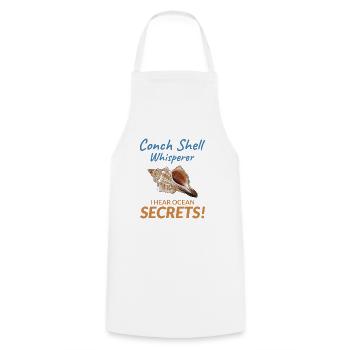 Conch Seashells Collector Beachcomber Sea Shell - Cooking Apron - white - Front - AI Model Male 185 dark (185cm)