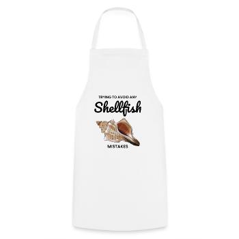 Conch Seashells Collector Beachcomber Sea Shell - Cooking Apron - white - Front - AI Model Male 185 dark (185cm)